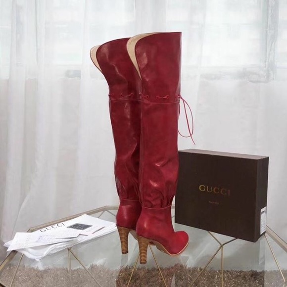 red designer boots